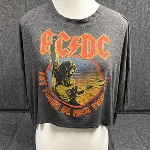 Altar'd AC/DC State Gray Red Graphic Crop Tee